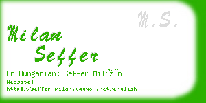 milan seffer business card
